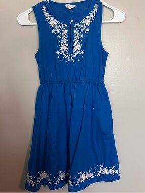 5 for $20! Girls Blue Embroidered Sleeveless Dress